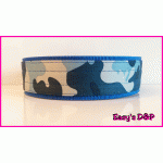 Hb camouflage blauw stof