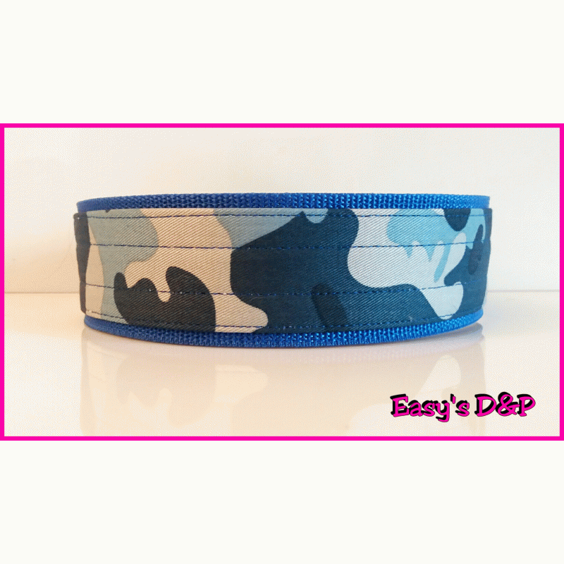 Hb camouflage blauw stof