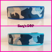Hb camouflage blauw stof