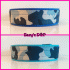 Hb camouflage licht blauw stof