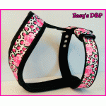 Tuig panter roze bloemen zwart