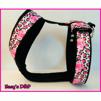 Tuig panter roze bloemen zwart