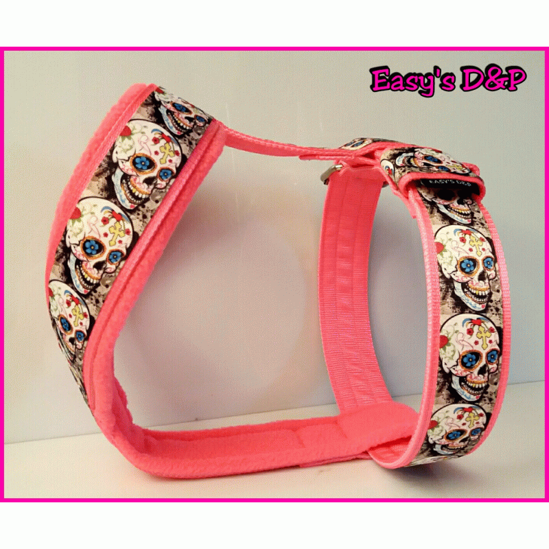 Tuig skull kruis neon roze