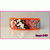 H.b stof graffiti neon oranje 