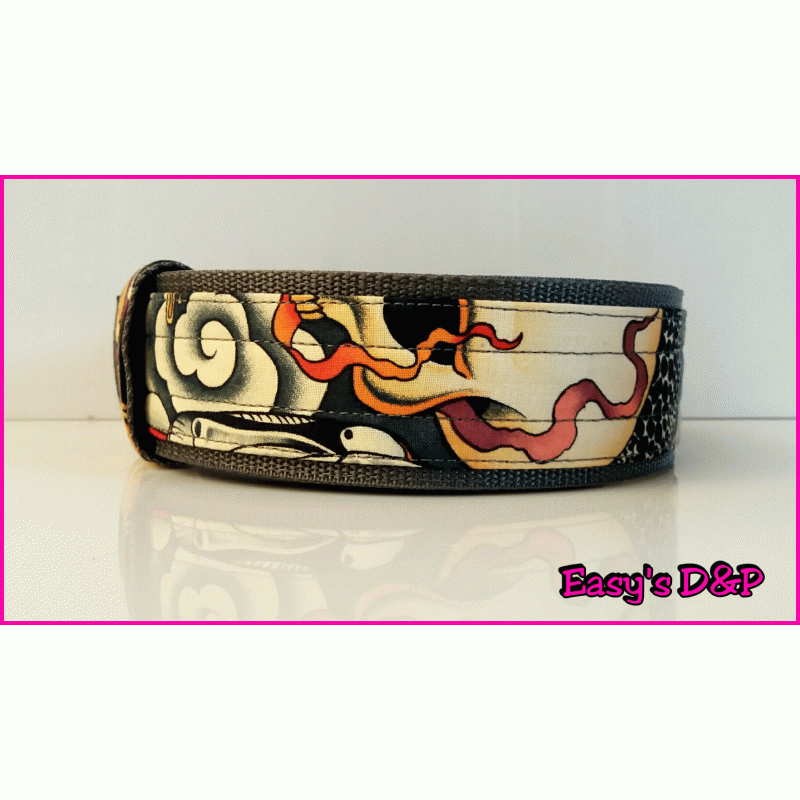 H.b stof skull slang grijs