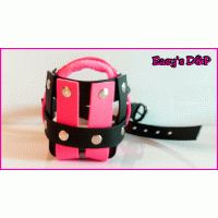 Muilkorf zwart roze biothane