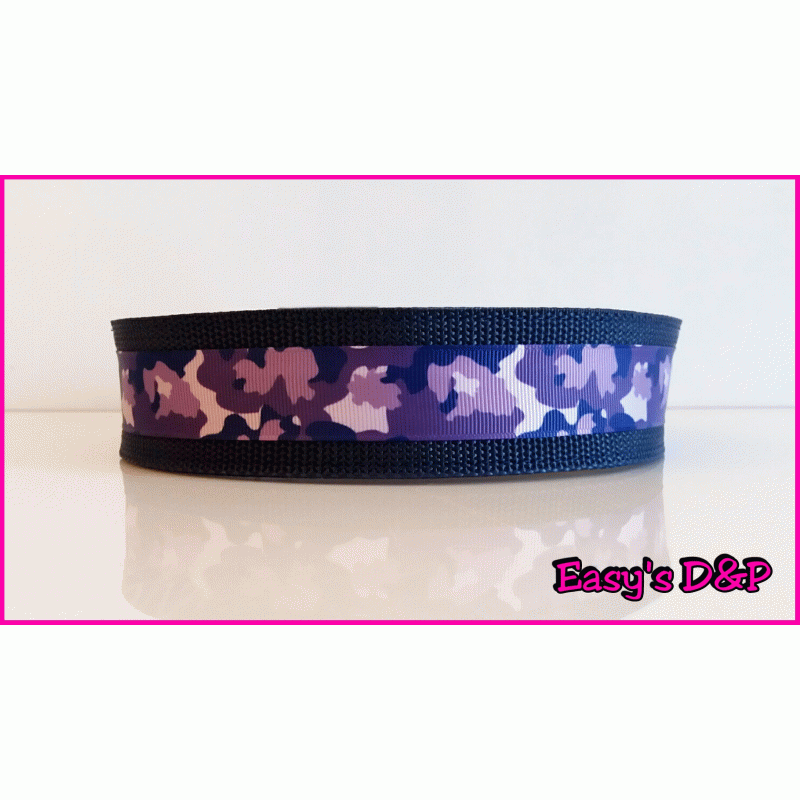 Hb donker blauw met paars camo lint