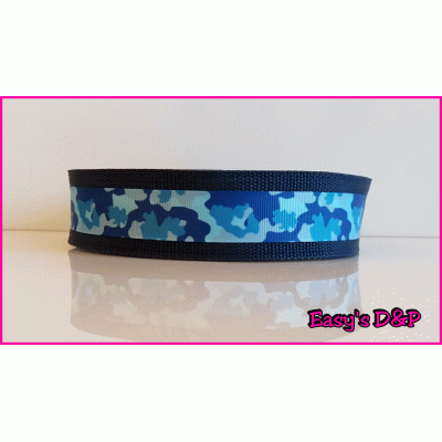 Hb donker blauw met blauw camo lint