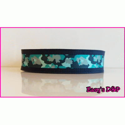 Hb donker blauw met turquoise camo 