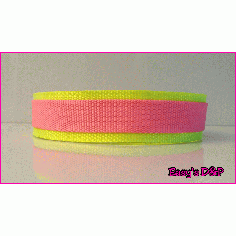 Neon geel met vel baby roze hb
