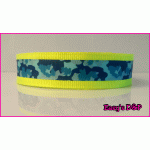 Neon geel camouflage blauw lint hb