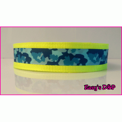 Neon geel camouflage blauw lint hb