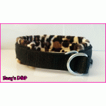 Sliphalsband zwart panterprint voering 