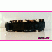 Sliphalsband zwart panterprint voering 