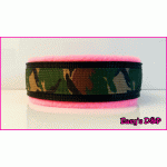 Camo groen zwart nylon neon roze fleece