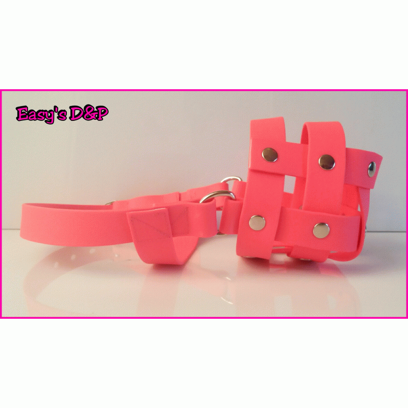 Muilkorf neon roze biothane