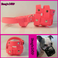 Muilkorf neon roze biothane