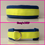 Sliphalsband blauw met neon geel