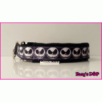 Sliphalsband zwart skull smily