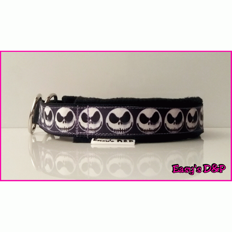 Sliphalsband zwart skull smily