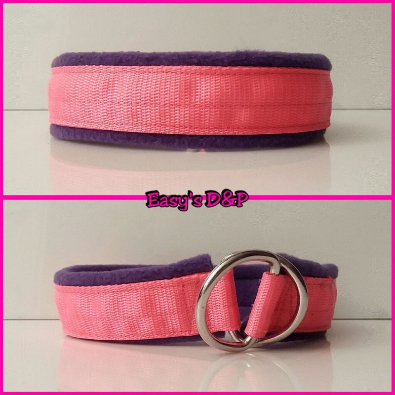 Sliphalsband neon roze paars fleece 