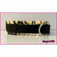 Sliphalsband zwart tijger fleece