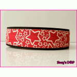 Sterren rood zwart nylon stof hb