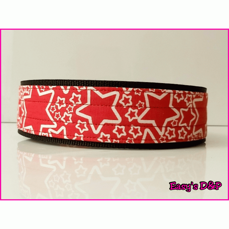 Sterren rood zwart nylon stof hb