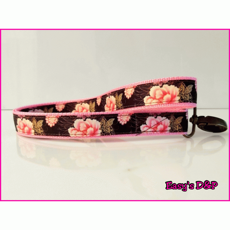 Sleutelhanger of break stick hanger bloemen bruin baby roze 