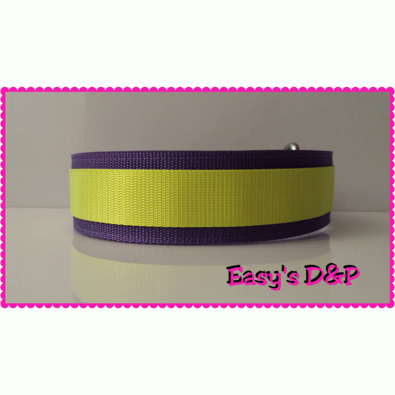 Paars met neon geel hb