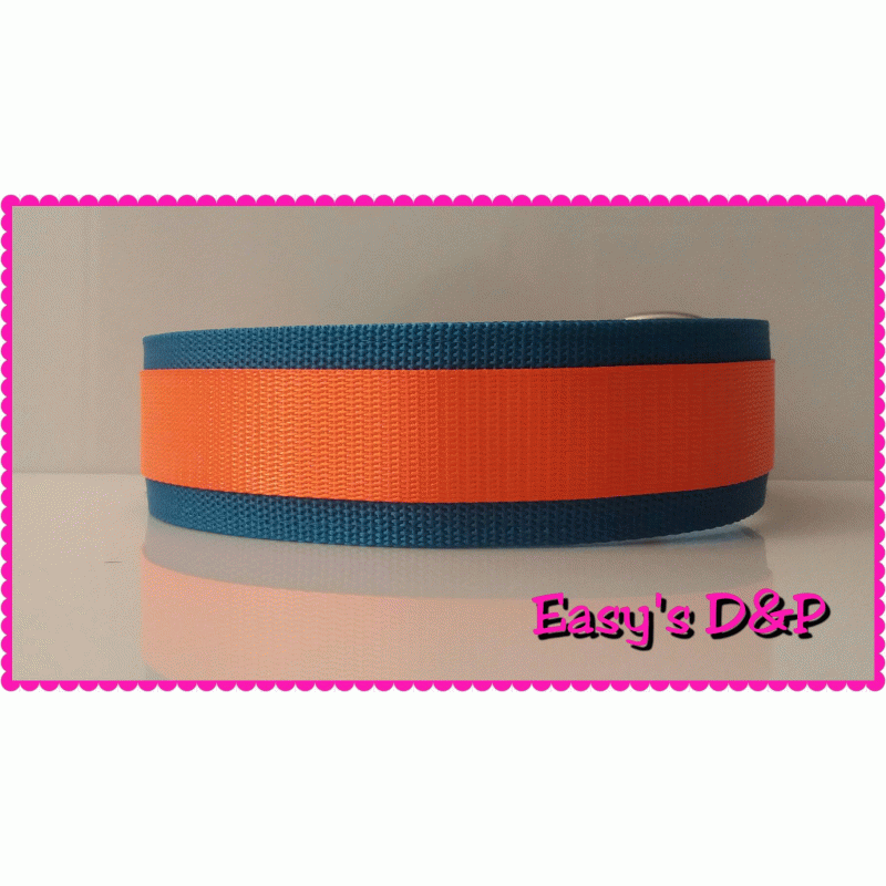 Turquoise met neon oranje hb