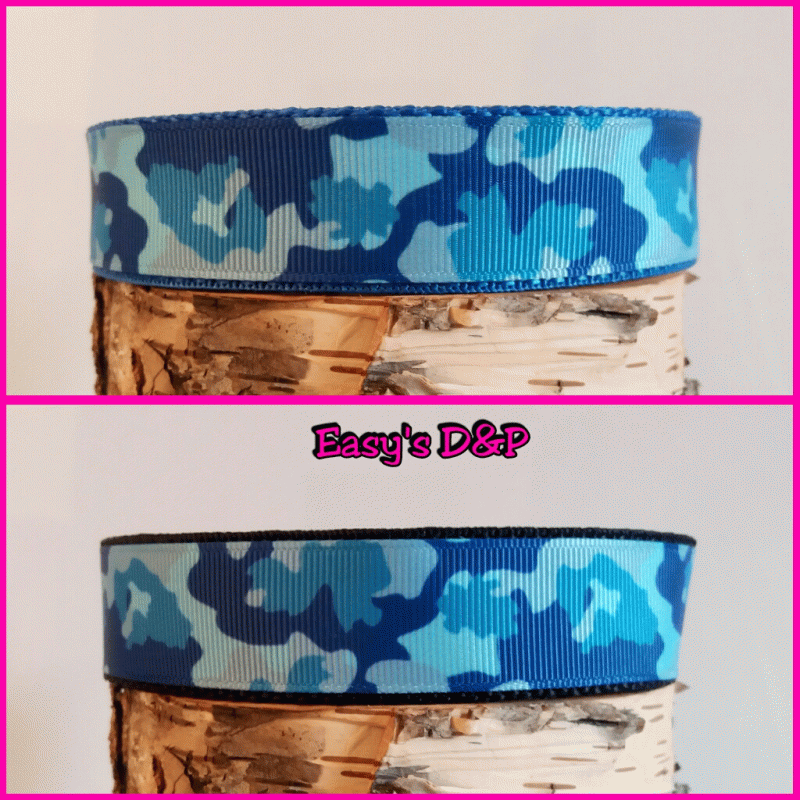Camouflage blauw lint kleur keus 2,5 cm hb