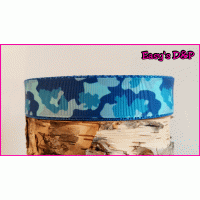 Camouflage blauw lint kleur keus 2,5 cm hb