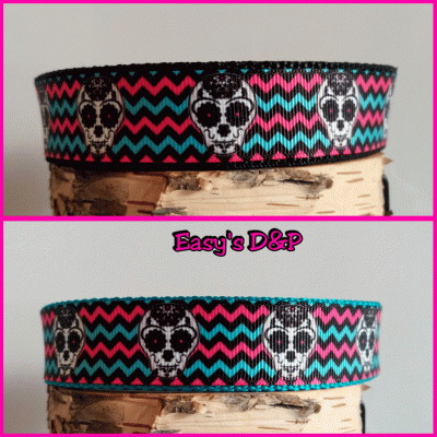 Skull zig zag kleur keus 2.5cm hb