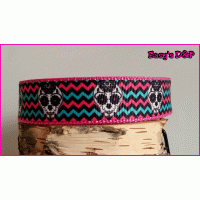 Skull zig zag kleur keus 2.5cm hb