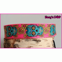 Skull roze gele bloem kleur keus 2,5 cm hb