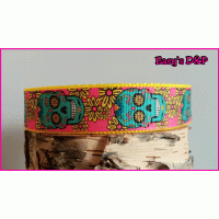 Skull roze gele bloem kleur keus 2,5 cm hb