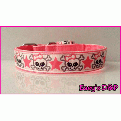 Neon roze doodskop ster 2.5cm hb