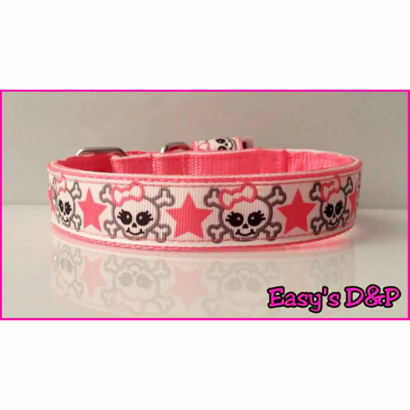 Neon roze doodskop ster 2.5cm hb