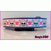 Neon roze doodskop ster 2.5cm hb