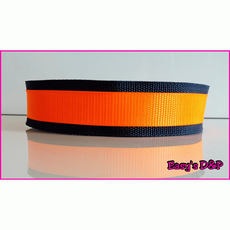 Donker blauw met neon oranje H.B