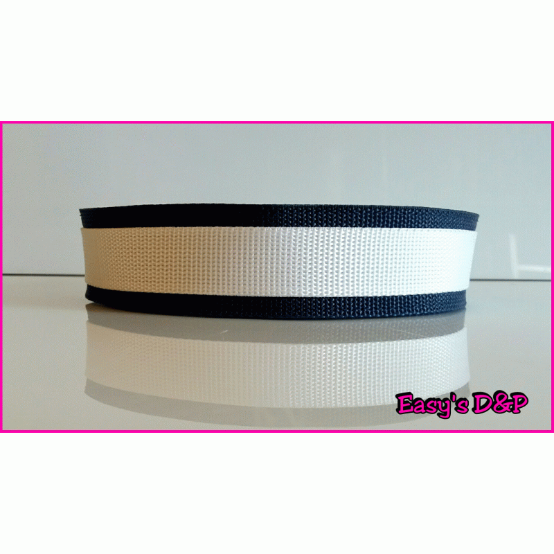 Donker blauw met wit H.B