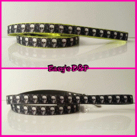 Neon geel skull echt grijs 2.5cm hb