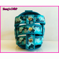 Muilkorf camo turquoise nylon kleur blauw