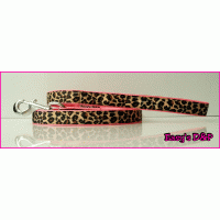 Neon roze panterprint 2.5 cm hb