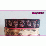 Skull omgedraaid neon roze 2.5cm hb