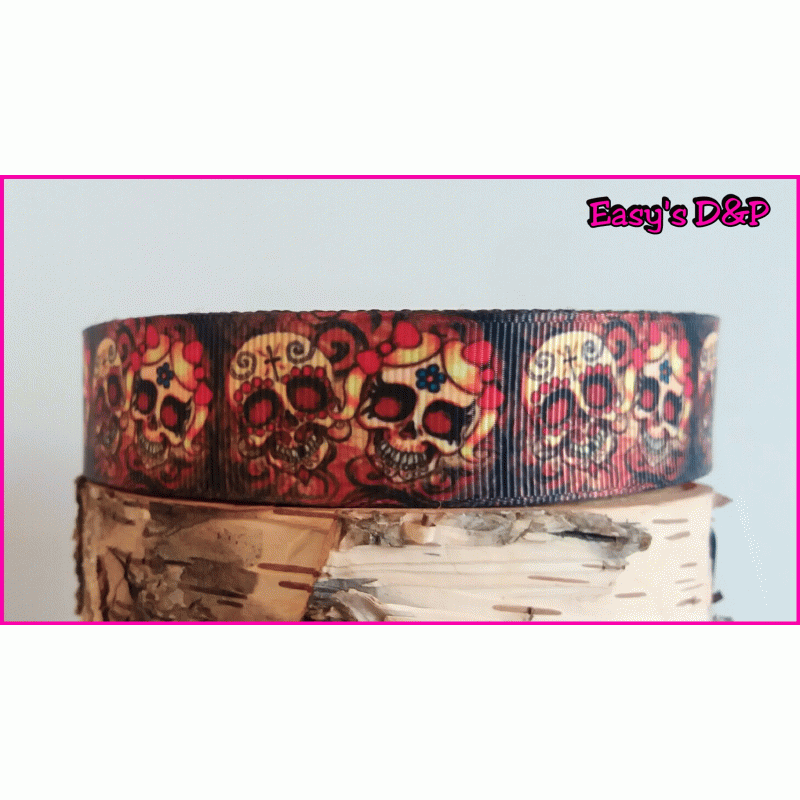 Skull stelletje neon oranje 2.5cm hb