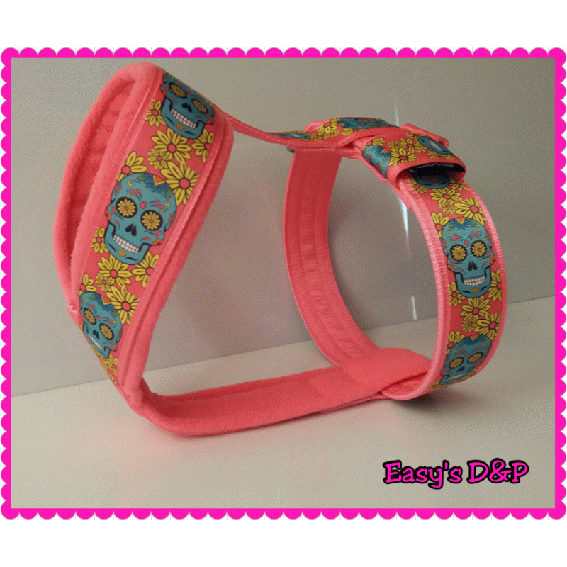 Tuig neon roze skull turquoise 