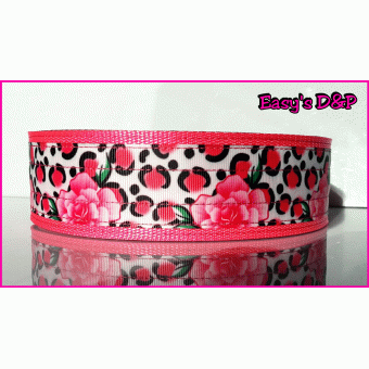 Panterprint roze bloemen neon roze hb