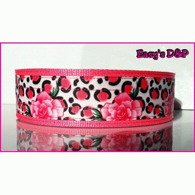 Panterprint roze bloemen neon roze hb